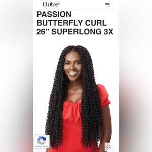 PASSION BUTTERFLY CURL 26” SUPERLONG 3X Color 2T1B/425/ Burgandy Pack of 6 NWT
